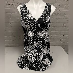 AGB Monochrome Floral Sleeveless Dress